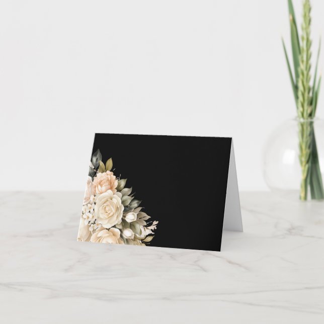 Carte simple élégante noire flanquée noire (Devant)