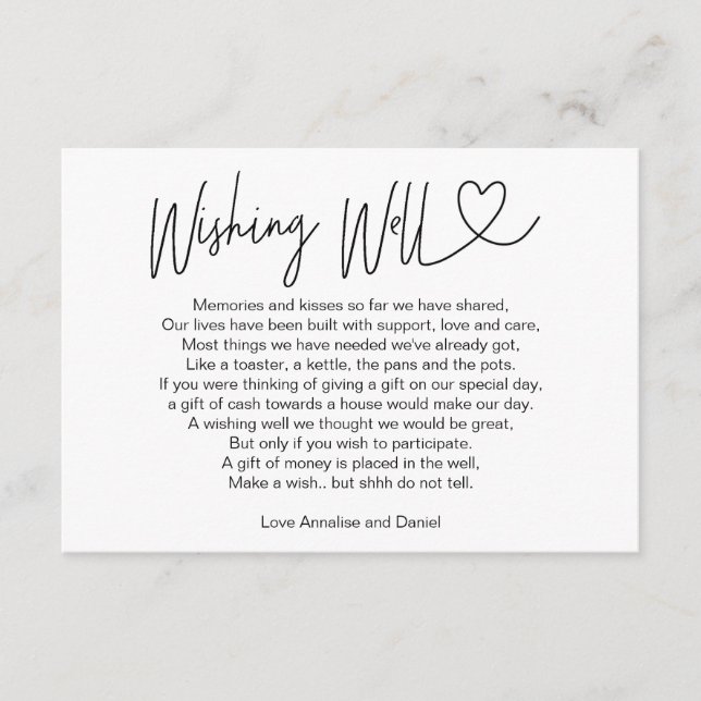 Carte simple élégante Wishing Well Card (Devant)