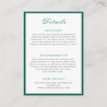 Carte simple Emerald Green Mariage Info