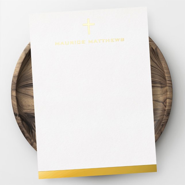 Carte simple en feuille plate de bordure transvers (Simple cross masculine name border flat foil card)