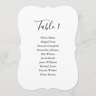 Carte simple et élégante en noir et blanc mariage