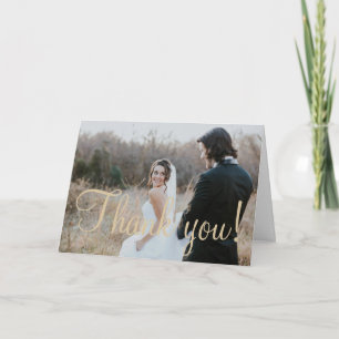 Carte Simple et élégante photo de mariage d'hiver merci