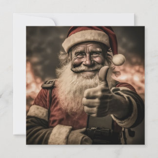 Carte simple face avec pouce levé Santa