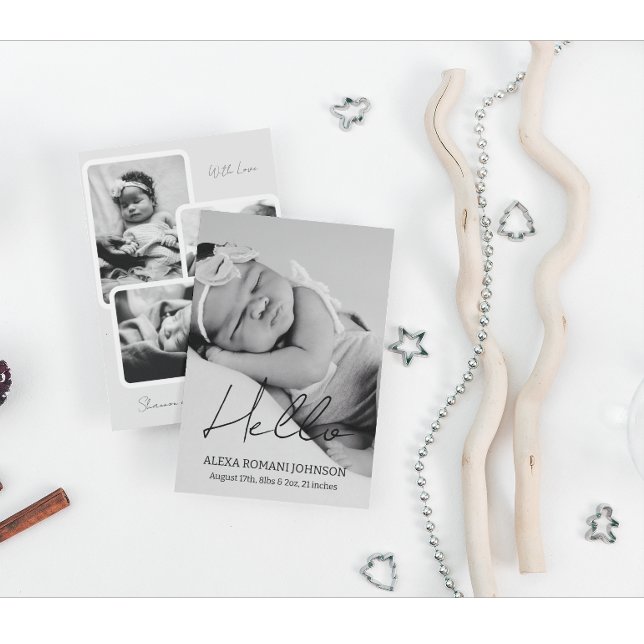 Carte simple Faire-part de naissance photo bébé (Créateur téléchargé)