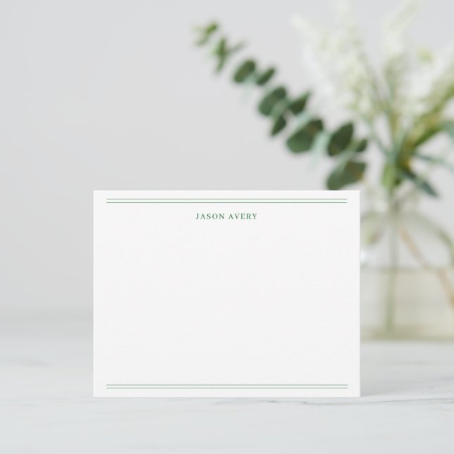 Carte simple Forest Green Classic Double Lined Not (Debout devant)