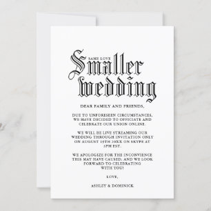 Carte simple gothique Mariage plus petit