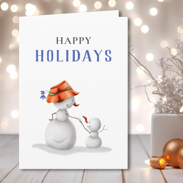 Carte Simple Grand-mère Snowman Joyeux Vacances (Créateur téléchargé)