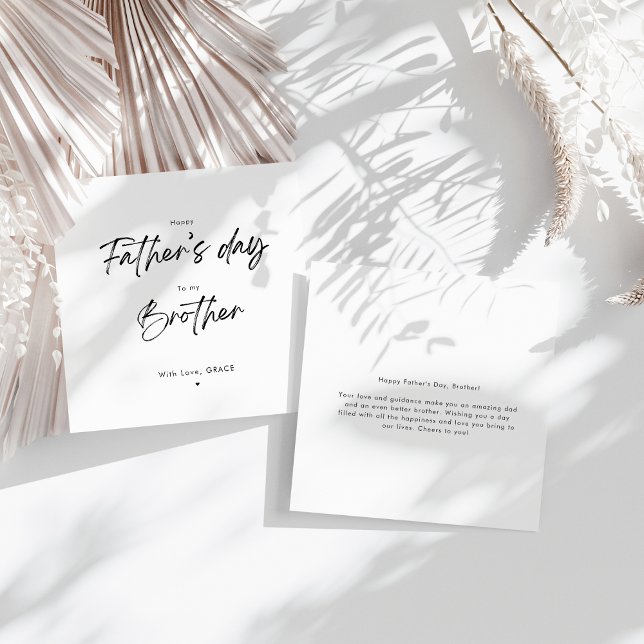 Carte Simple Happy Fête des pères Frère (Créateur téléchargé)