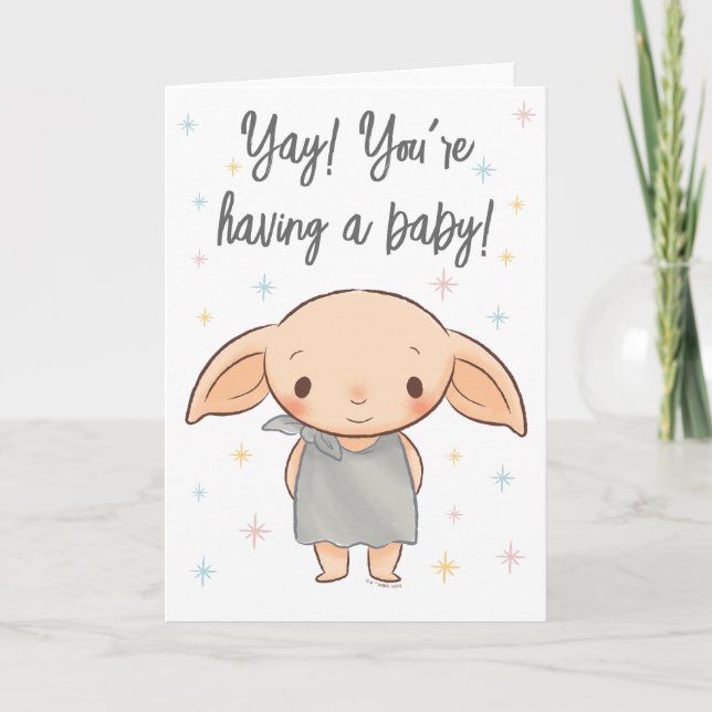 Carte Simple Harry Potter - Dobby Baby Shower (Devant)