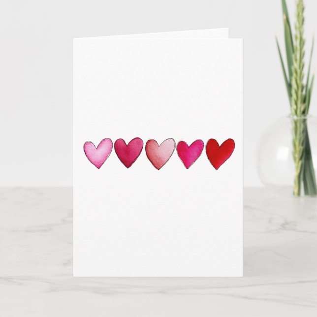 Carte Simple Hearts Hand Drawn Minimalistic Valentine's  (Devant)