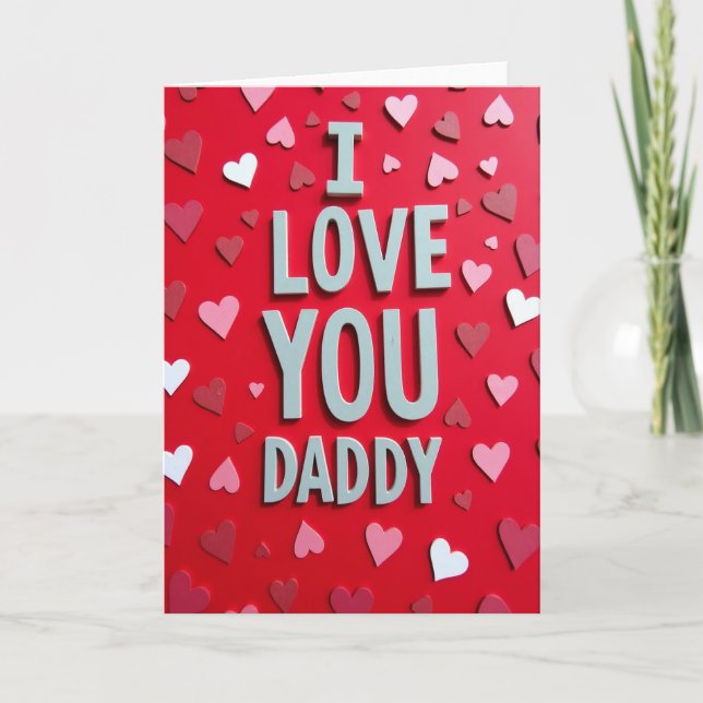 Carte Simple Je T'Aime Papa (Devant)