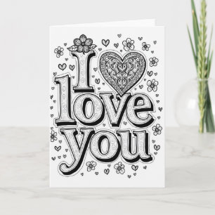 Carte simple « Je t'aime » pour elle
