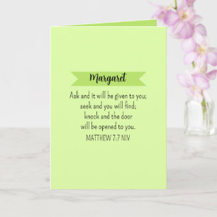 Carte Simple Lime Vert Demander Dieu Bible Verse Chrétie