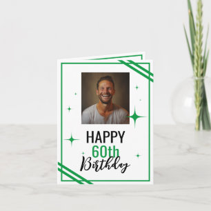 Carte Simple Mari blanc et vert 60e anniversaire