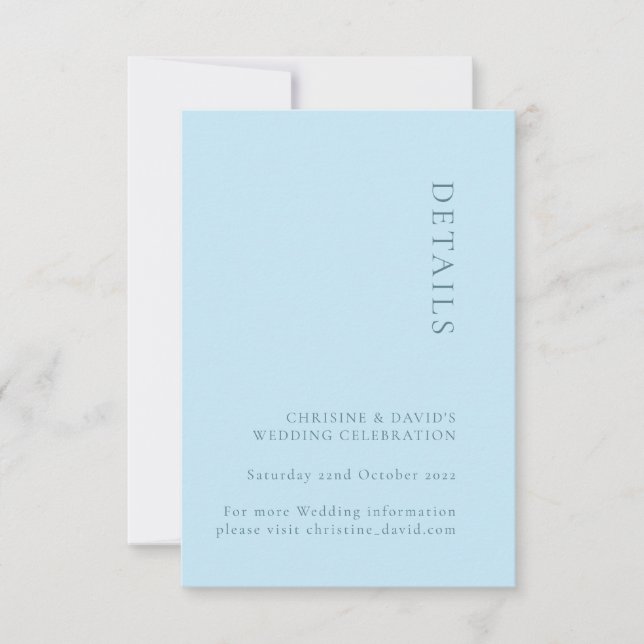 Carte simple Mariage bleu doux Détails (Devant)