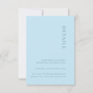 Carte simple Mariage bleu doux Détails
