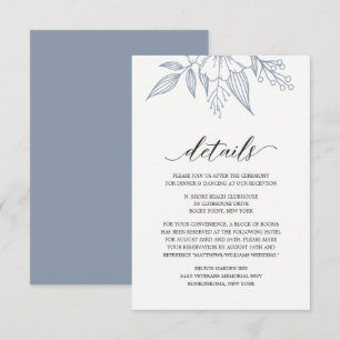 Carte simple Mariage floral Dusty