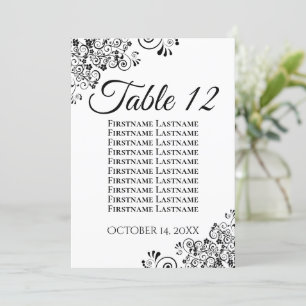 Carte simple Mariage noir et blanc