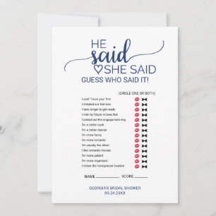 Carte Simple Marine Calligraphie Il Dit Qu'Elle A Dit Je