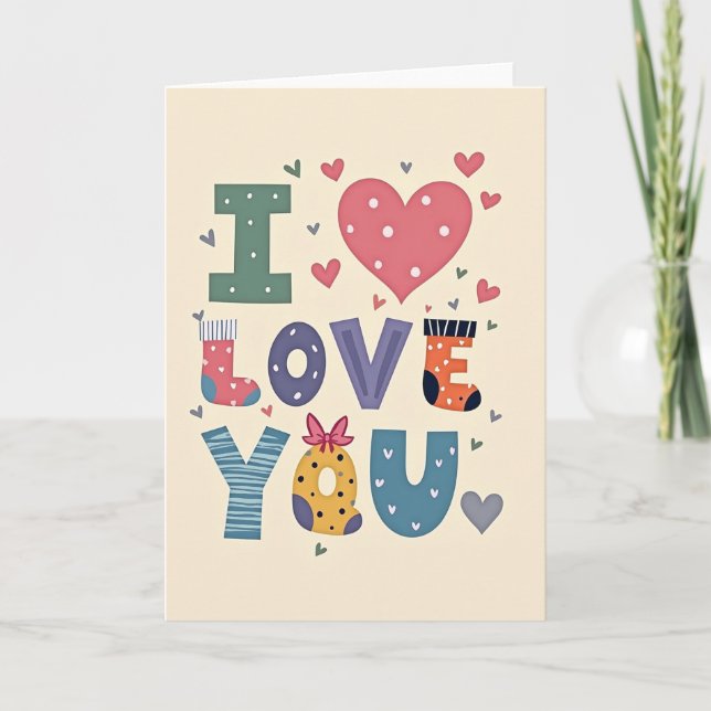 Carte Simple Mat avec Points Amour (Devant)