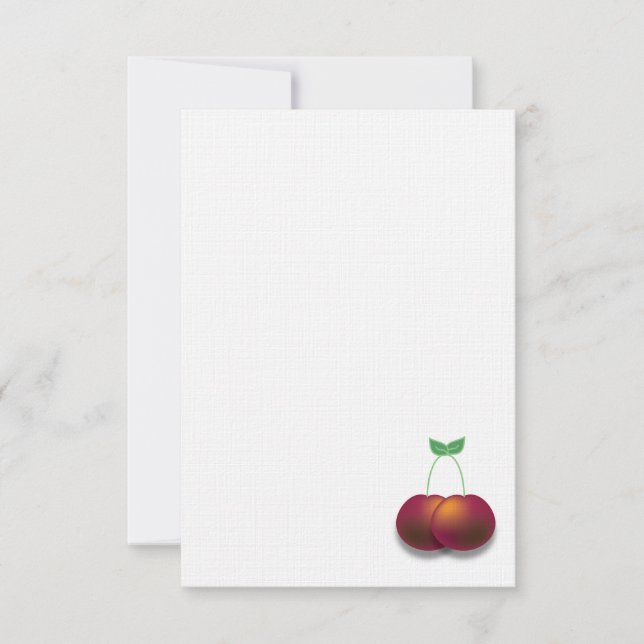 Carte simple Merci de note de cerise (Devant)