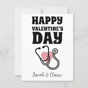 Carte Simple mignonne coeur Joyeux Valentines jour Coupl