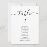 Carte simple minimaliste de Mariage de table