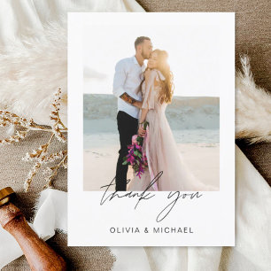 Carte simple minimaliste de Merci Mariage photo