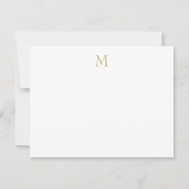 Carte simple minimaliste Monogramme Note (Devant)
