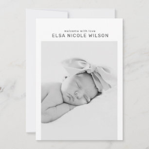 Carte simple minimaliste pour bébé faire-part de n