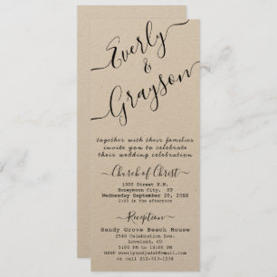 Carte Simple moderne Boho Black Leaf Mariage de couronne