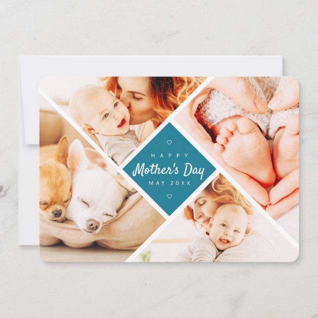 Carte Simple moderne photos personnalisées Joyeux fête d (Devant)