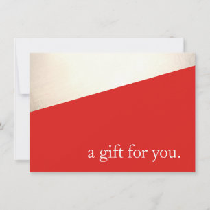Carte Simple moderne Red Gold certificat cadeau de vacan