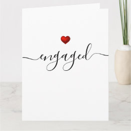Carte Simple moderne Red Heart White Engagé
