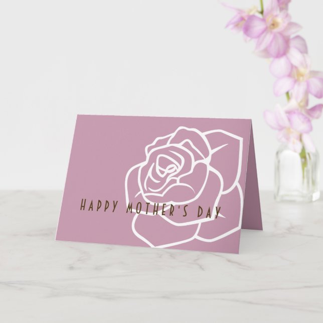 Carte simple moderne Rose Rose (Orchidée)