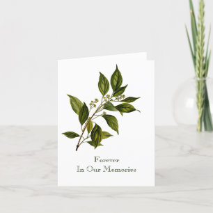 Carte Simple Nature Tree Leaf Branche Condolence Funérai