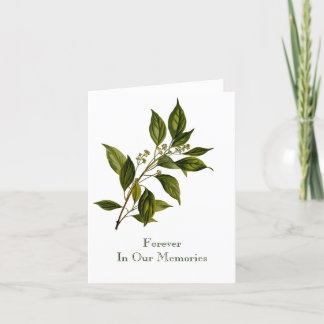 Carte Simple Nature Tree Leaf Branche Condolence Funérai