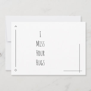 Carte Simple Noir & Blanc "Tu me manques"