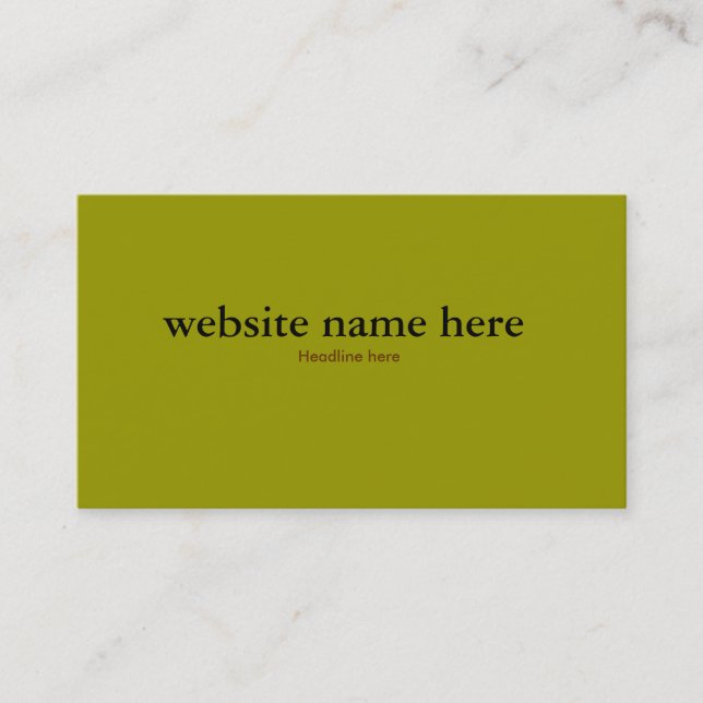 Carte simple olive de couleur verte (Devant)