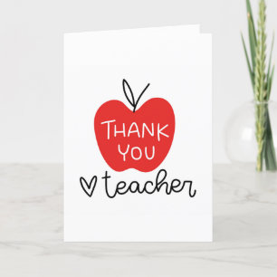 Carte simple pour enseignant Merci