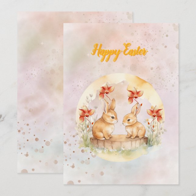 Carte simple pour fêtes annuelles (Devant / Derrière)