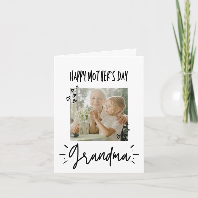 Carte Simple pour grand-mère | Photo personnalisée pour  (Devant)