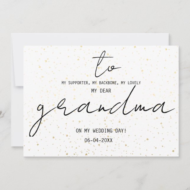 Carte Simple Pour Ma Grand-Mère Le Jour Du Mariage Ajout (Devant)
