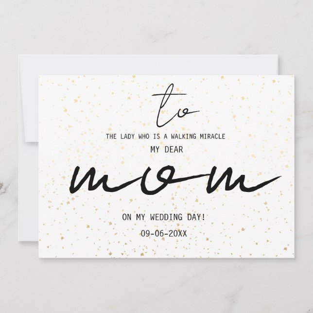 Carte Simple Pour Ma Mère Le Jour Du Mariage Ajouter Un  (Devant)