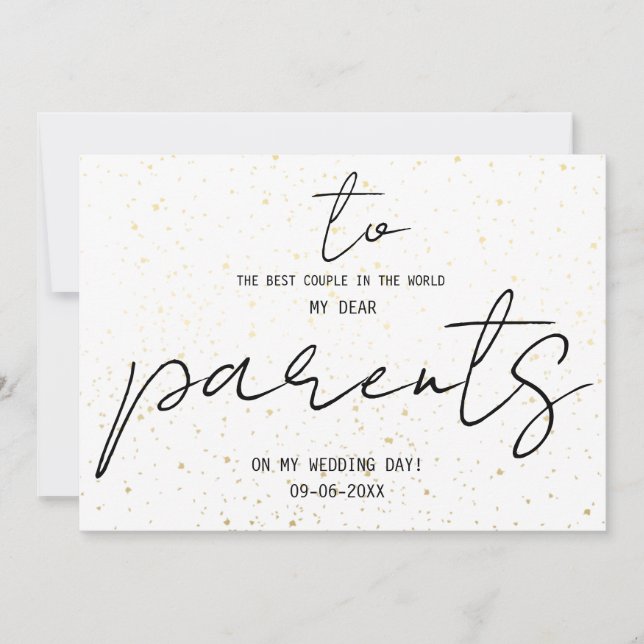 Carte Simple Pour Mes Parents Le Jour De Mon Mariage Ajo (Devant)