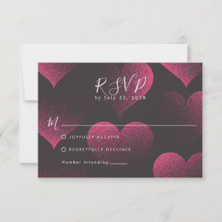 Carte Simple Red Heart Theme for Wedding RSVP