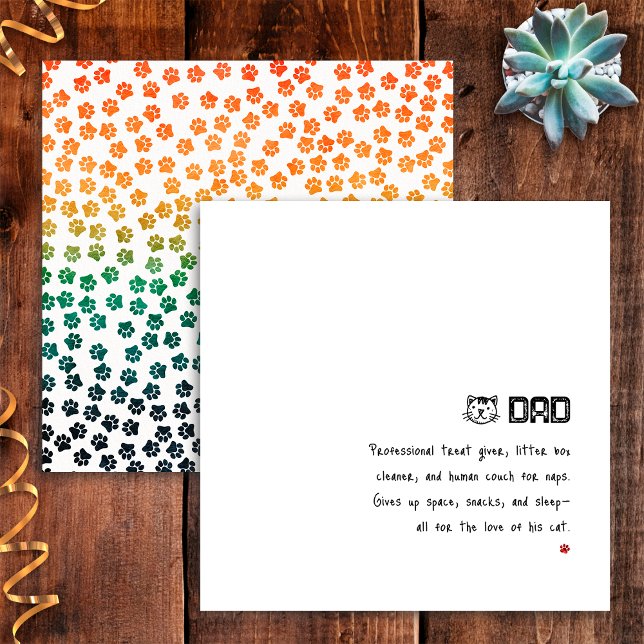 Carte simple rétro coucher de soleil pattes de cha (Créateur téléchargé)