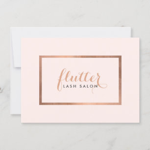Carte Simple Rose Gold Lash Salon Pink Certificat cadeau