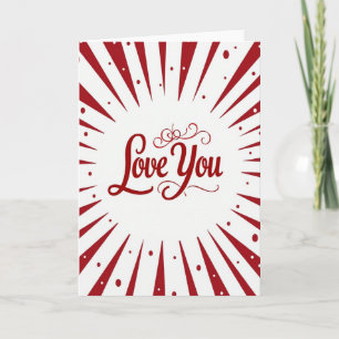 Carte Simple Rouge Love You Burst Point