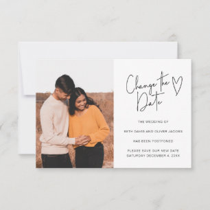 Carte Simple script photo Retarder l'invitation de date
